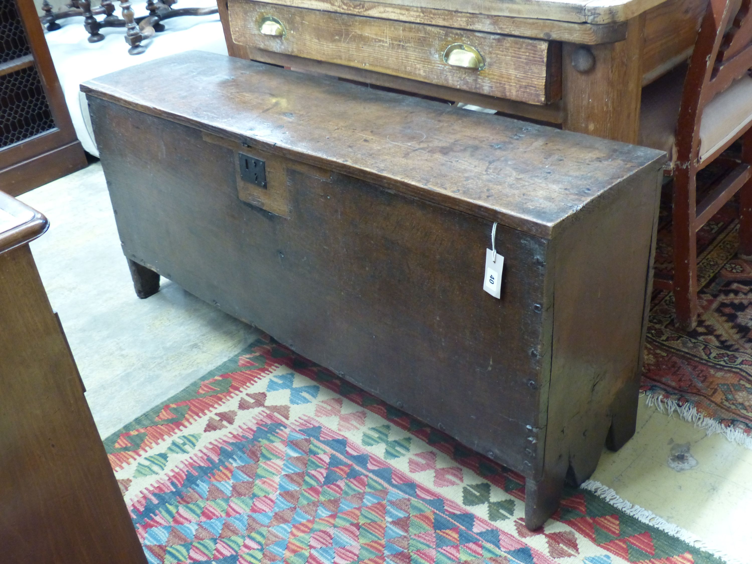 A 19th century oak six-plan coffer